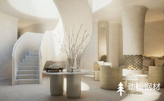 北歐現(xiàn)代風(fēng)弧形樓梯效果圖