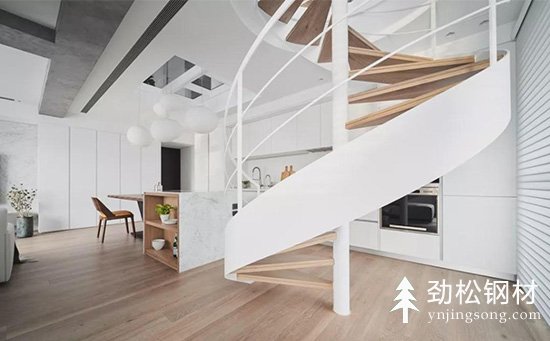 北歐現(xiàn)代風(fēng)弧形樓梯效果圖